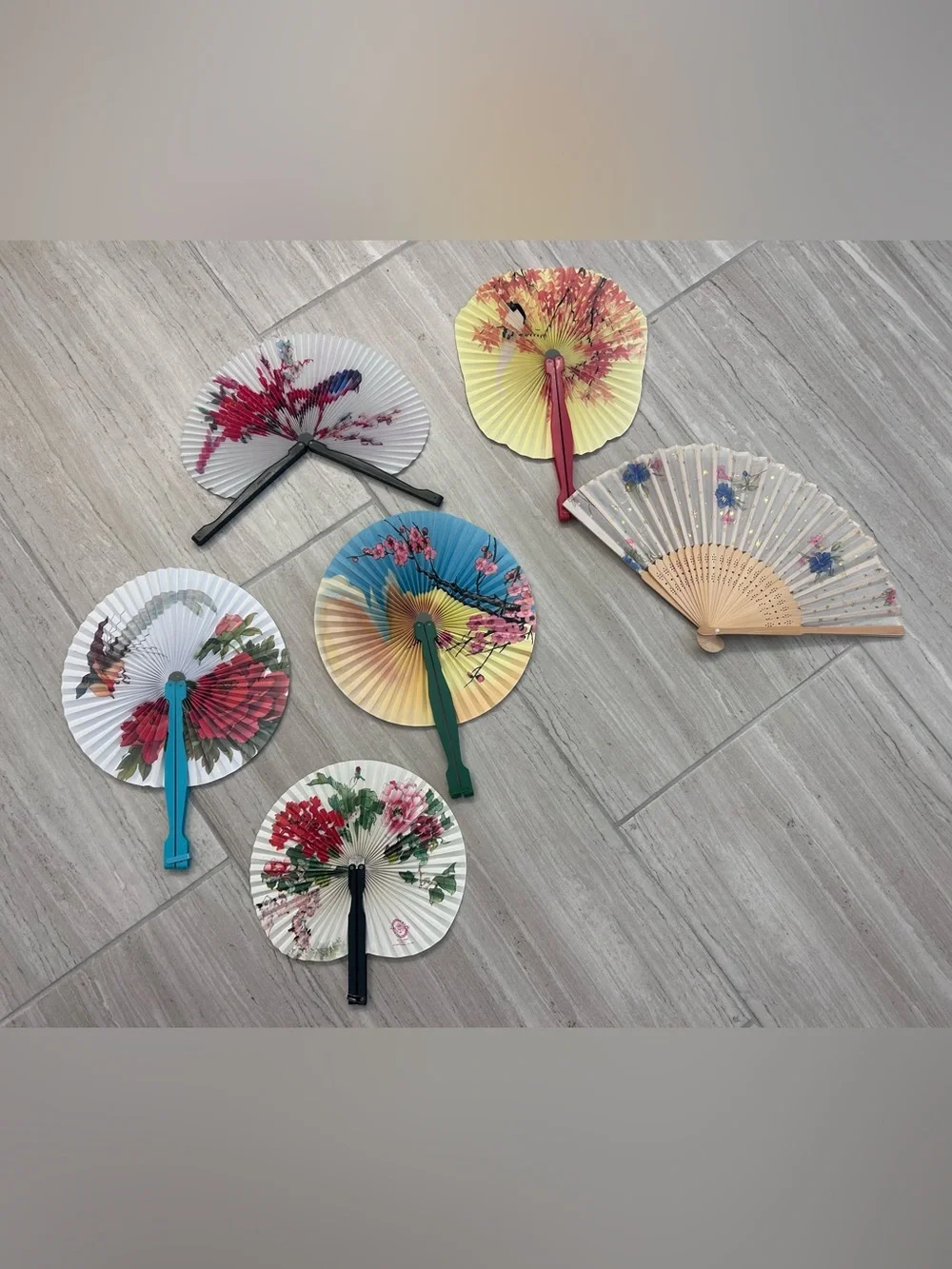 Assorted Floral Hand Fans bundle